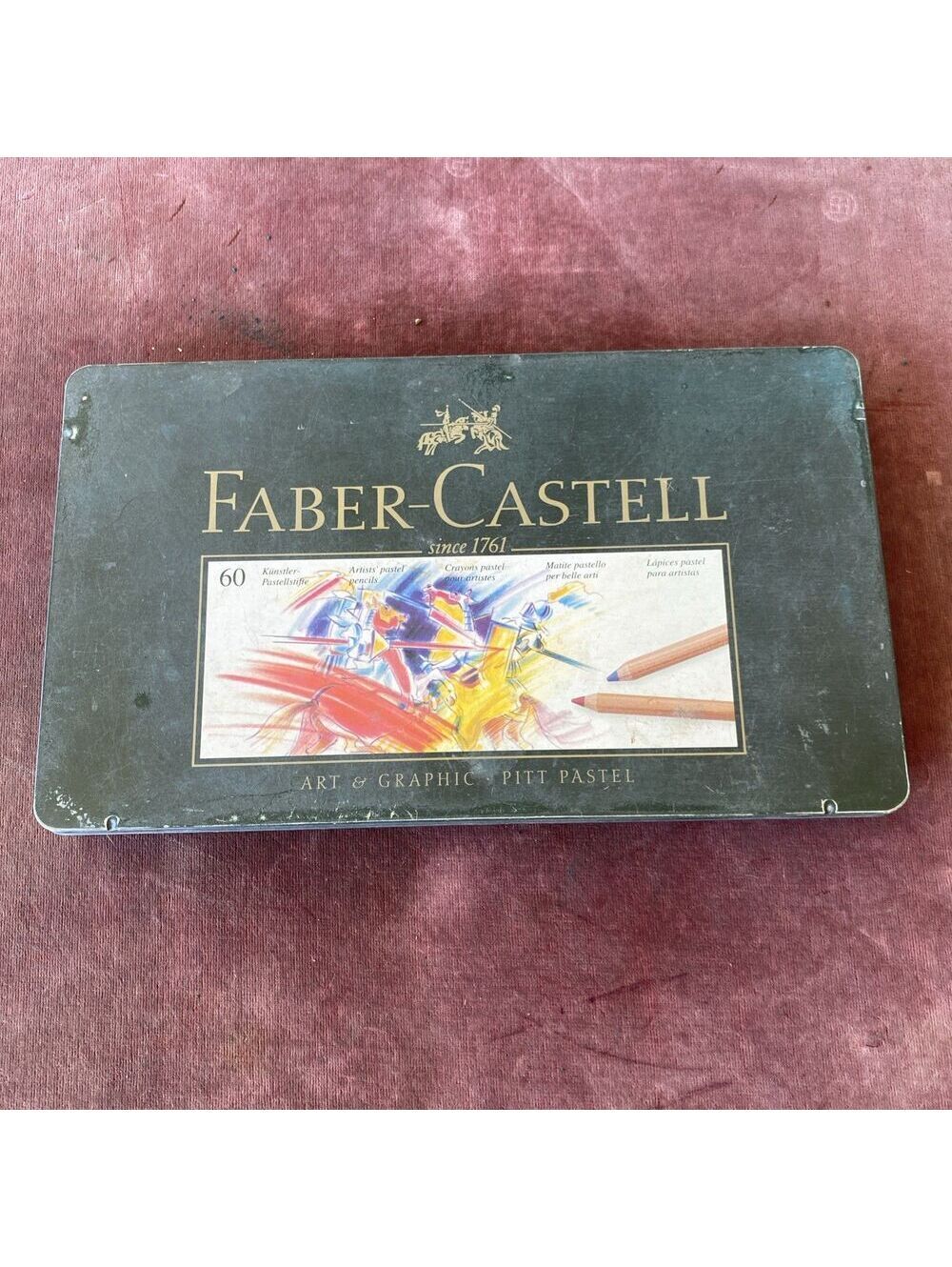 Faber-Castell 60-Piece Pitt Pastel Pencils in A Metal Tin